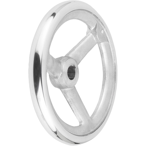 Handwheel DIN950, D1=400 Reamed Hole With Slot D2=30H7, B3=8, T=33, 3, Aluminum, Without Grip